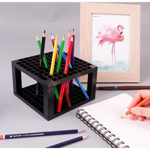 96 Slots Square Marker Pen Storage Holder Pencil Rack Table Stand Organizer Multifunction Tool Desktop storage box