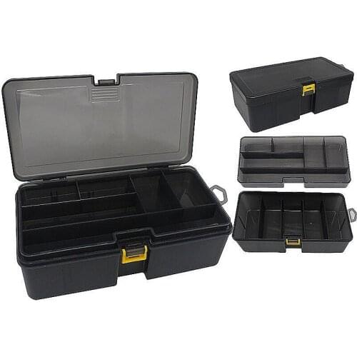 Hot Sell Waterproof Plastic Double Layer Removable Baffle Fishing Lures Hook Bait Box Tackle Storage Case