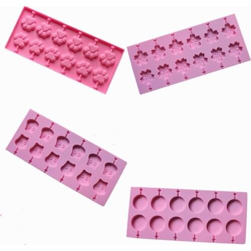 Cute Flower Round Lollipop Silicone Mold DIY Fondant Mold Chocolate Fudge Mold Baking Utensils Bake Bakeware Tool Fast Delivery