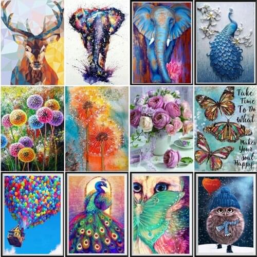5D diamond painting kit peacock elephant animal mosaic DIY dandelion diamond embroidery rhinestone home decoration