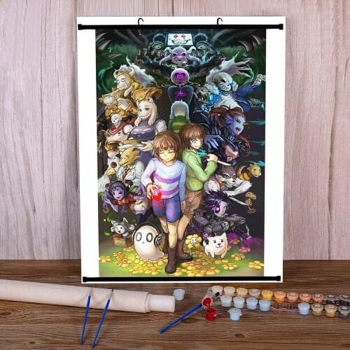 Undertale DIY Paint By Numbers Package Oil Paints 50*70 Oil Painting Wall Decoration For Handicraft