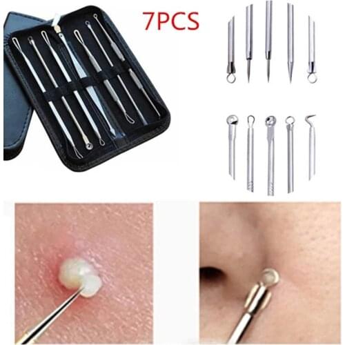 Stainless Steel Blackhead Whitehead Remover Tool Kit Pimple Spot Acne Extractor Skin Care Face Cleaning Set Facial Care Tools