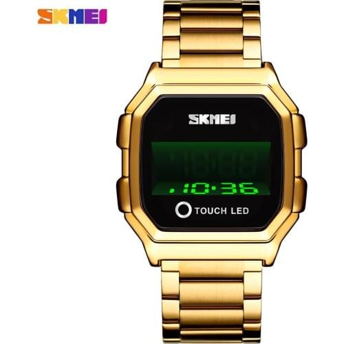 2021 New LED Digital Touch Watches Men Watch SKMEI Movement Male Clock Creative Screen Luxury Stainless Steel Relogio Masculino