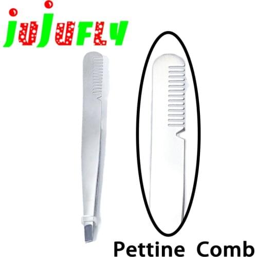 Jujufly new designed fly tying tweezers with stainless steel hair pettine comb attached durable using fly tying tools