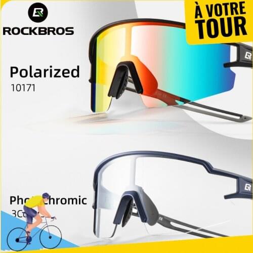 ROCKBROS Photochromic Cycling Glasses Polarized Sports Glasses Men Women Bike Sunglasses MTB Glasses Cycling Eyewear Goggles