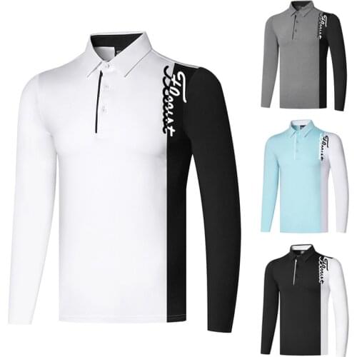 Golf Clothing Long Sleeve T-shirt Mens Outdoor Sports Ventilation Dry and Sweat Wicking Moisture Absorption Golf Wear