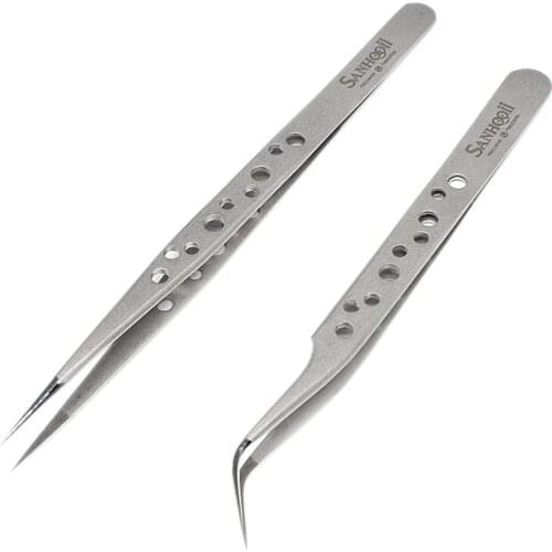 Stainless Eyebrow Tweezer Eyelash Extension Grafting Makeup Tools Bulk Antistatic ESD Presicion Tweezers Repair Wholesale ZM56
