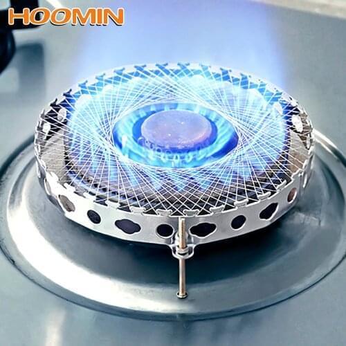 HOOMIN Stainless Steel Gas Stove Torch Net Windproof Round Mesh Aggregate Flame Stove Pot Stand Adapter Energy Saving Cover