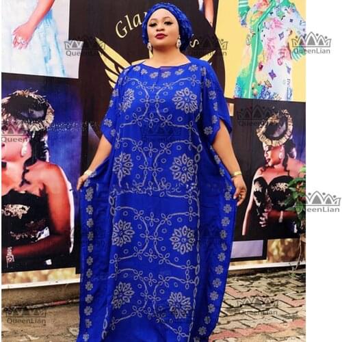 2 Colors New African Oversize Chiffon Loose Design Diamond Length 140X115cm (Zuan#16)