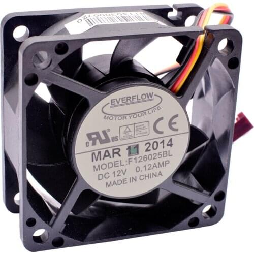 F126025BL 6cm 6025 60mm fan 60x60x25mm DC12V 0.12A dual ball mute speed monitoring for cooling fan of chassis power supply CPU