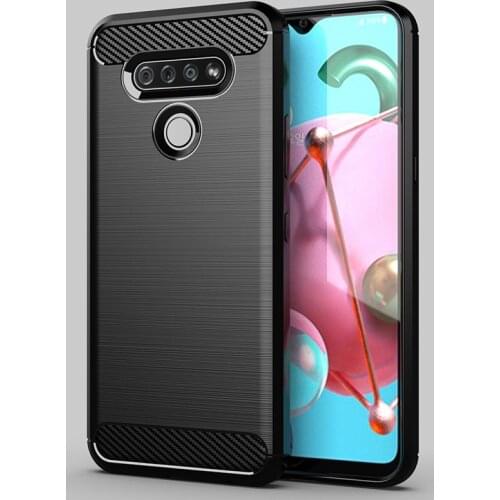 Full-Body Protective Phone Cover Shock-Absorption Flexible TPU Rubber Case with Screen Protector for LG Q51/LG K51