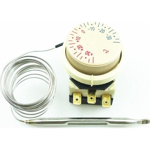 1PC Analog Set Temperature Control Switch Thermostat Sensor Controller Probe 3 terminals, AC 250V 16A, 380v 12A ,-30C --+30C