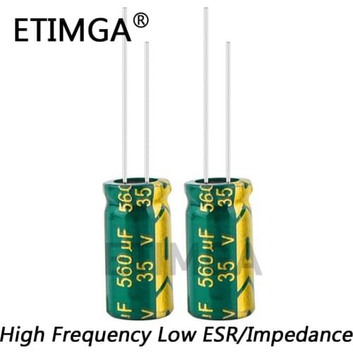 12pcs/lot Low ESR/Impedance High Frequency 35v 560UF Aluminum Electrolytic Capacitor Size 10*20 560UF35V 20