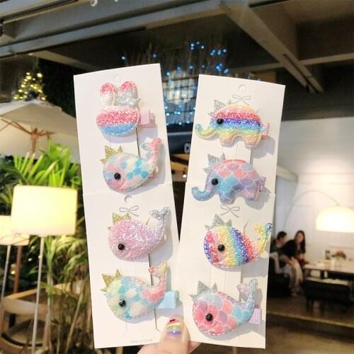 2Pcs/Set Fashion Sweet Cartoon Animals Hair Clips Hairpins For Women Girls Hair Clips Kids Barrettes Hair Accessories