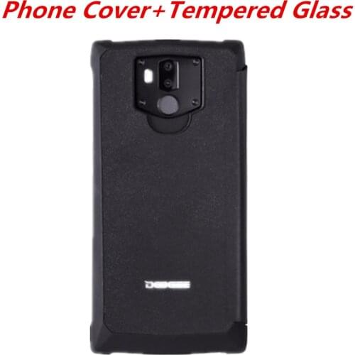 2IN1 Original Official High Quality DOOGEE BL9000 N100 Leather Case PU Flip Cover With Tempered Glass Screen Protector Film