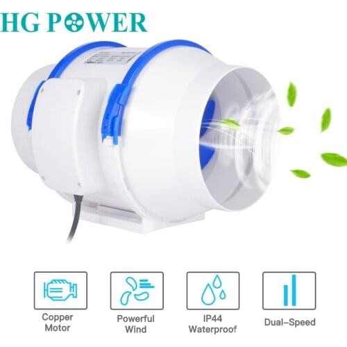 4'' 220V Low Noise Inline Duct Fan with Strong Ventilation System Fresh Air Extractor Exhaust Fan for Kitchen Bathroom Blower
