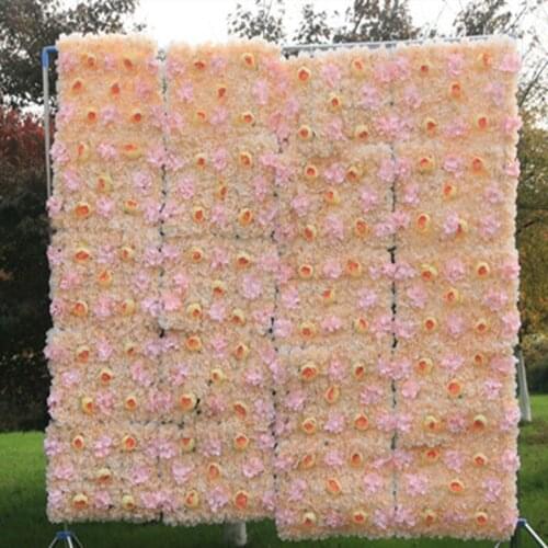 40X60cm/pcs Upscale Artificial Silk Rose Hydrangea Flower Wall For Wedding Backdrop Centerpieces Decoration Props