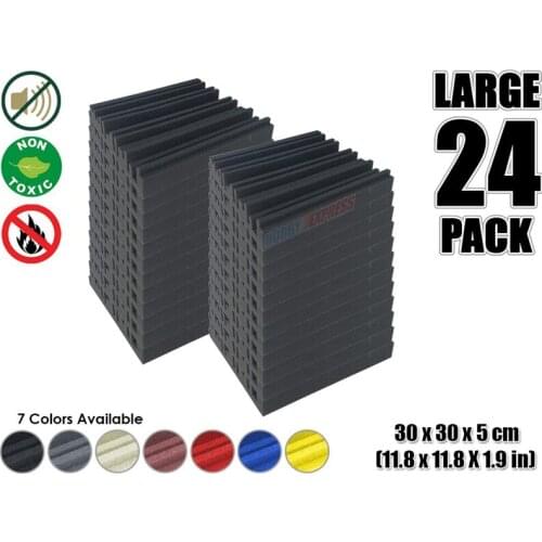 Arrowzoom 24 pieces Metro Diffuser Acoustic Studio Foam Tile Sound Absorption Panel 30 x 30 x 5 cm (11.8 x 11.8 x 1.9 inches)