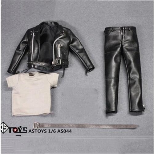 ASTOYS AS044 1/6 Scale Male Punk Style Suit Leather Clothes Jacket Pants Shirt For 12" Figure Action Model Doll Body Accessories