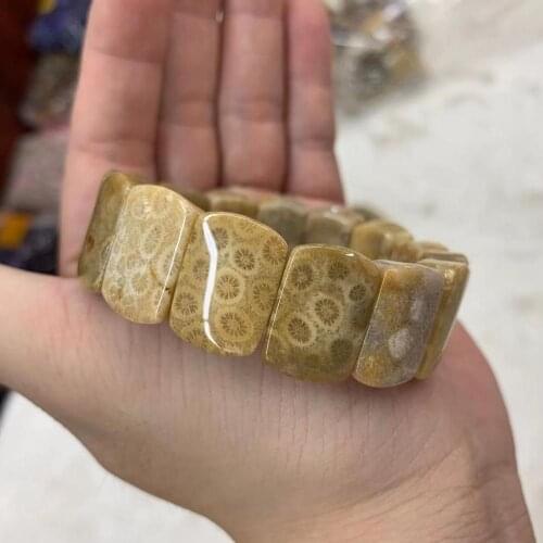 Natural Chrysanthemum stone beads bracelet natural gem stone bangle DIY jewelry bracelet for woman wholesale