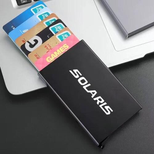 For hyundai solaris accessories Metal Business Card Holder Creative Holder Credit Business Card Case Wallet Bag Wallet