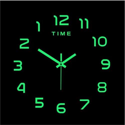DIY digital decoration Reverse Luminous Clock wall stickers Night vision grow watches creative cute reversing