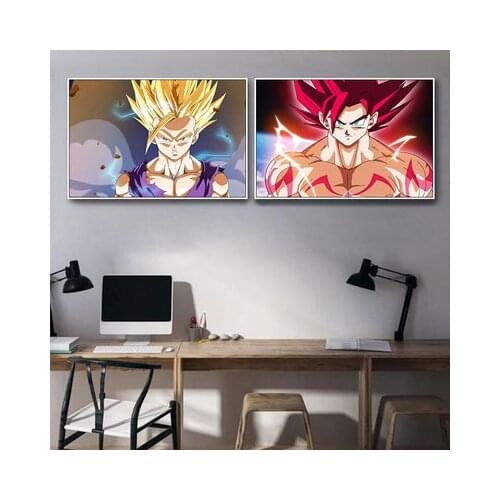 Dragon Ball Decorative Canvas Painting Cartoon Anime Living Room Background Wall Painting Bedroom Bedside Monkey King Mural