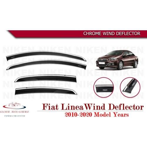 For FIAT LINEA Chrome Rain Wind Deflector 2007-2021 Sunshade Curtains Car Windshield Auto Accessory Universal Body kit Sport
