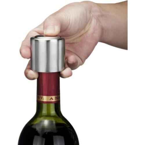 Stainless Steel Wine Bottle Stopper Vacuum Red Wine Cap Sealer Fresh Keeper Bottle Cover Seal Protect Tools Kitchen Accessories