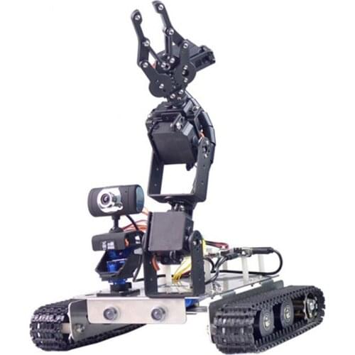 GFS WiFi Bluetooth Smart Robotic Arm Tank Car Kit with Stainless Steel Chassis Support XR BLOCK Linux for Arduino2560 - Line