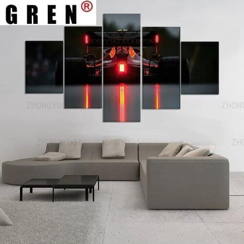 GREN 5 Pieces Pierre gasly Red Bull f1 car Poster Canvas Frame Art Living Room Home Decor Artwork Wall Picture Print Painting