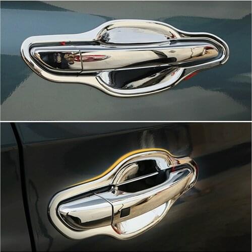 For Hyundai Tucson LHD 2015-2020 Chrome Side Door Handle Cover Trim Door Bowl Frame ABS Protection Sticker Cover