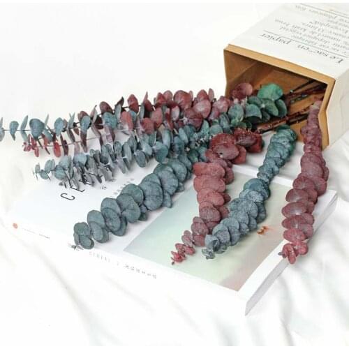 10 Pcs Eucalyptus Leaf Simulation Green Plants Branch Artificial Dried Flower Wedding Shooting Prop Home Decoration DIY Garland