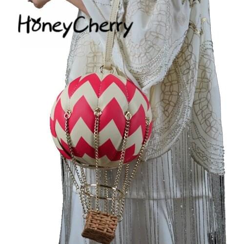 Creative Hot Balloon Ladies Single Shoulder Bag Chain Female Hand-held Magnetic Button Bag Euramerican Skew Leather Women Bag