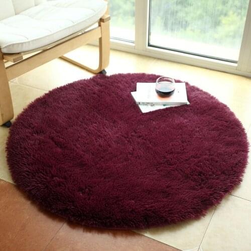 11 Colors 200cm Round Home Textile Shaggy Carpet Anti-Skid Rug Shower Bedroom Floor Mat Large Carpets Living Area Rug Room For