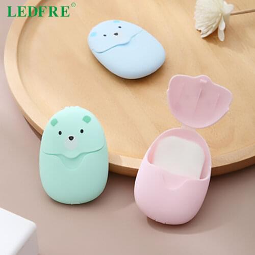 LEDFRE New Cartoon Travel Portable Disposable Cleaning Soap Paper Small Outdoor Bubble Cleaning Soap Tablet LF71063
