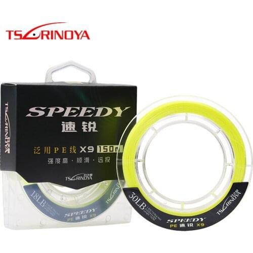 TSURINOYA Fishing Line SPEEDY 150m 9 Braided Upgrade PE Line 16-42LB 0.4-3# Multilament Fishing Lure Wire Ligne De Peched Pesca