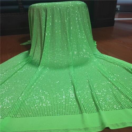 Madison High Quality African Nigerian Tulle Lace Fabric Embroidery With Glittery Heavy Stones Wedding Dress 5Yard/PCS 4.5*1.5m