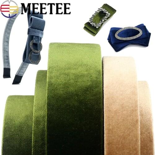 Meetee 5/10meters 13/30/50MM Velvet Ribbon Webbing Clothes Hairpin DIY Handmade Sewing Decor Webbing Crafts Accessories AP576