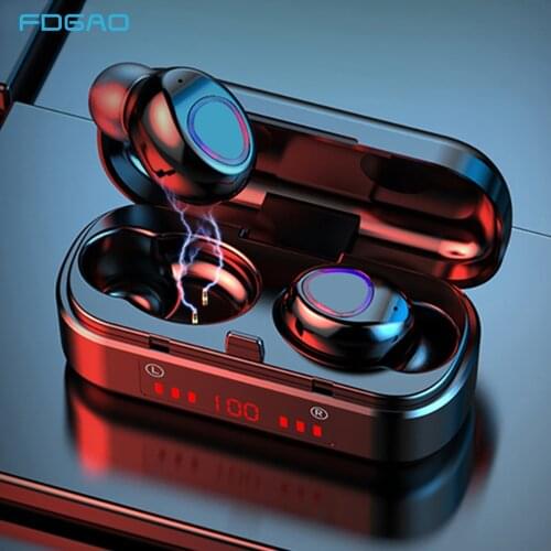 FDGAO Mini Bluetooth Earphones Wireless Headphones Hifi Stereo Music Sports Waterproof Wireless Earbuds Headset With Microphone