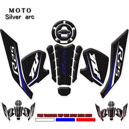 Motorcycle Carbon Fiber Tank Gas Cap Filling Pad Cover Fish Bone Sticker Decals FOR YAMAHA YZF R25 YZF-R25 2019 2020 2021