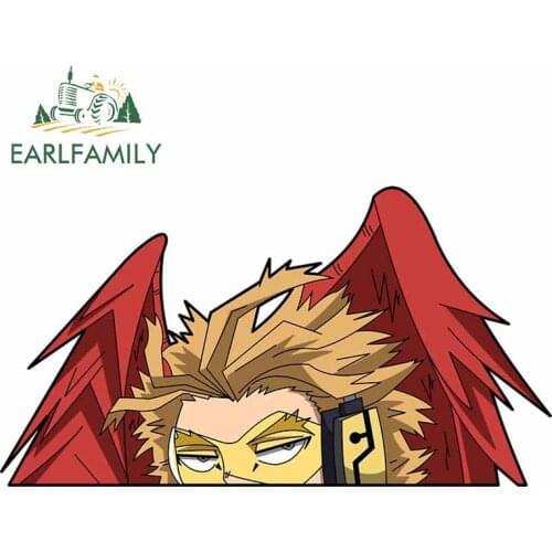 EARLFAMILY 13cm x 7.3cm for My Hero Academia Hawks Peeker Car Stickers and Decals Bumper Door Occlusion Scratch Decoration