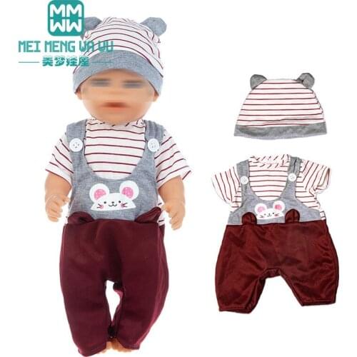 Baby doll clothes for 43cm toy new born doll Fashion jumpsuit, cartoon casual wear, jacket