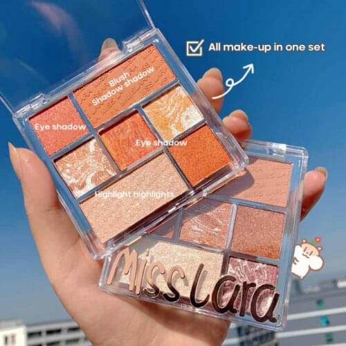 7 Color Elves Combination Eyeshadow Pallete Soft Light Easy To Wear Matte Eye Shadow Highlight Blush All-in-one Palette TSLM1