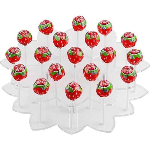 Flower Type Lollipop Stands for Wedding Dessert Tableware Lollipop Candy Fondant Display Plates 19 Holes