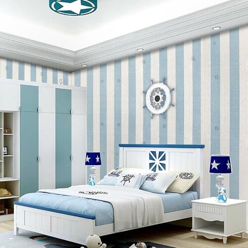 Stripe Star Wallpaper Self Adhesive Waterproof Wall Stickers Decorative Film Bedroom Living Room Cupboard Wardrobe