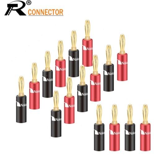 100pcs Plastic 4mm HIFI Audio Speaker Screw Banana Plugs Connector Red Black Screw Type Speaker Cable Wire Pin Banana Plug