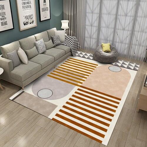 Nordic Modern Minimalist Stripe Geometric Carpet Home Bedroom Bedside Rug Living Room Carpet Floor Mat alfombra