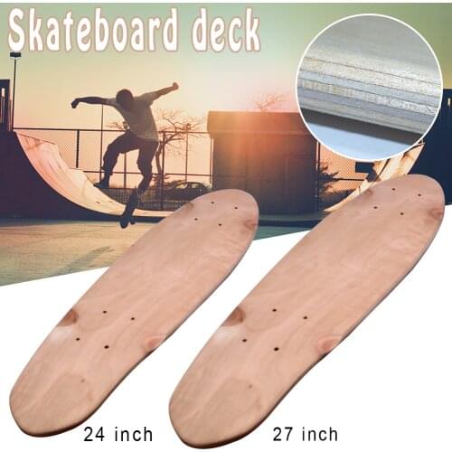 24 Inch / 27 Inch Fish Skateboard Natural Single Foot Wooden Maple Blank Deck Retro Mini Longboard DIY Skateboard Accessories