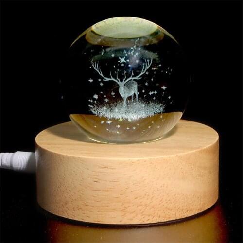 Crystal Ball Night Light Base White Warm 7 Color 16 Color USB Interface Birthday Gift Led 172